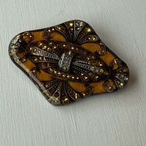 Vintage Rhinestone and Silver Brooch